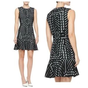 Diane Von Furstenberg Carlie Wool Blend Fit & Flare Dress Size 4 abstract geo